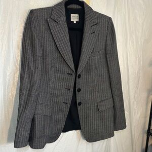 Giorgio Armani Charcoal Herringbone Blazer